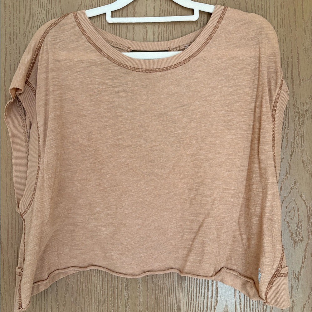 Free People Peach Boxy Tank Top
